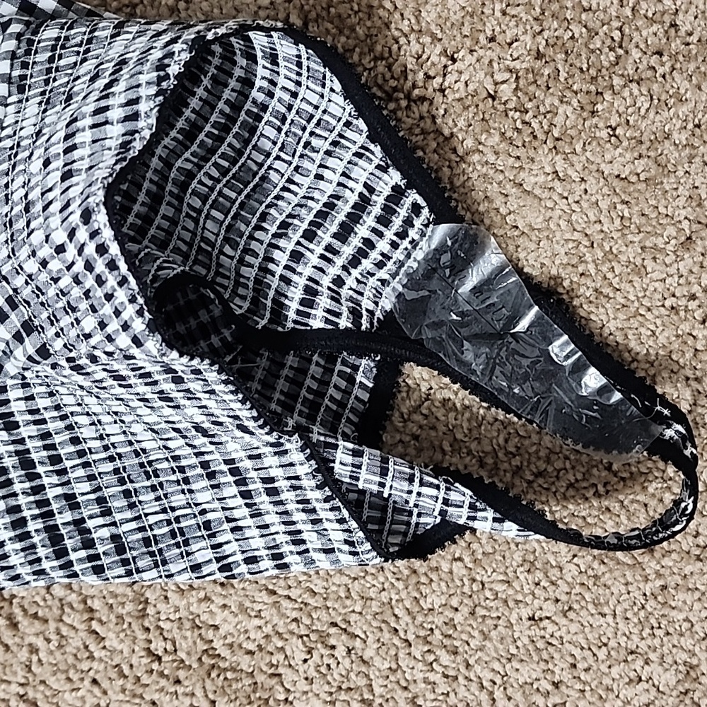 ☀️Free People Cassie Gingham Women's Smocked Bodysuit NWOT, Small - Picture 12 of 14